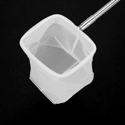 20-57.5cm Stainless Steel Adjustable Aquarium Fish Shrimp Net with Wall Hook Expandable Fishing Net for Tank Cleaning and Hexapod Catching - style: Black Square Net