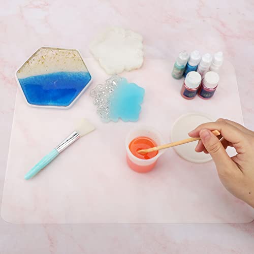 Gartful 2 Pack Silicone Crafting Mats, 15.7" x 11.8" Silicone Mat For Crafts, Large Heat Resistant Sheet For Jewelry Casting, Epoxy Resin, Wax Seal, Drawing, Countertop Protector, Placemat,Translucent - color: Translucent, size: 2pcs - 15.7 x 11.8 inches
