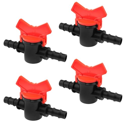 3/8 Inch In-Line Barb Ball Valve Shutoff Switch 3/8" Ball Valve for Drip Irrigation or Aquarium Hose Barb Control Flow 4PCS