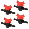 3/8 Inch In-Line Barb Ball Valve Shutoff Switch 3/8" Ball Valve for Drip Irrigation or Aquarium Hose Barb Control Flow 4PCS