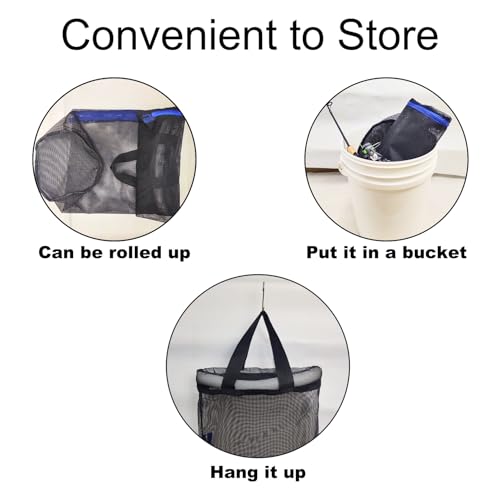 Aventik Floating Fish Basket Mesh Net Cage for Live Bait Storage Fish Raising Kayak Fishing Accessories 15.7in/40cm Height - size: 4.2 GAL-6*6*35.4inch