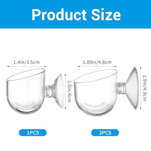 3 Pcs Aquarium Plant Holder, 2 Sizes Fish Tank Aquatic Plant Pot with Suction Cups, Red Worm Fish Feeder, Acrylic Clear Round Betta Tank Accessories for Water Feature Decoration