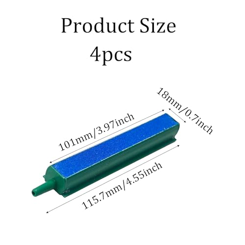 4PCS 4 Inch Aquarium Air Stone Bar, Fish Tank Bubble Diffuser Oxygen Release Bar for Air Pumps, Hydroponic Systems and Ponds - size: 4 Inch