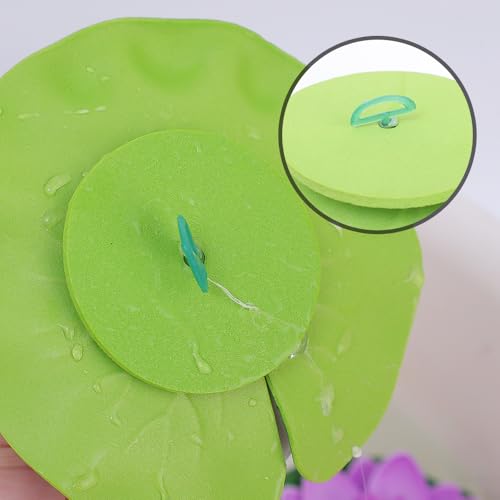 2PCS Artificial Lotus Floating Simulated Plant Realistic Aquarium Garden Lily Decoration Micro Landscape Pond Water,10cm (Green) - color: Green
