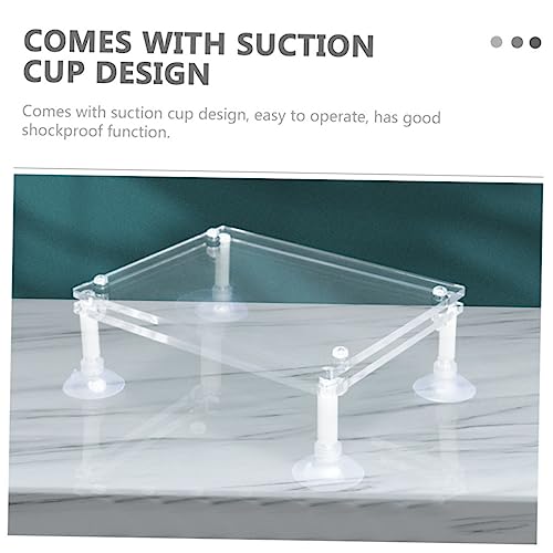Submersible Pump Shockproof Pad Double Acrylic Water Pump Rack for Fish Tank and Design Reduces Noise and Easy Installation - size: 16X12X3.5CM