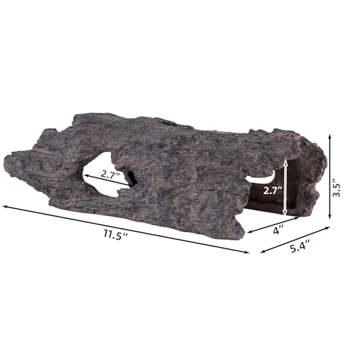 Natural Reptile Hide Basking Platform, Hideout Decor for Aquarium, Fish Tank, Bearded Dragon, Gecko, Shrimp, Betta (Moss Tree Cave, Large) - color: Moss Tree Cave, size: Large