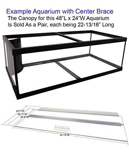 Aquarium Lid - Glass Canopy Two PIECE Set for 80 Gallon, 120 Gallon, & 150 Gallon Aquariums 48" Long x 24" Wide (48x24) with A Center Brace by Aquarium Masters Aquariums, Deep Blue & More, AM34824