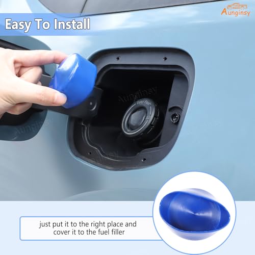 Aunginsy Capless Gas Cap Dirt, Water & Dust Cover Fuel Filler Cover Compatible with Ford Maverick 2022-2025 Cap & Shield Capless Gas Cap Fuel Filler Nozzle Cover Protection ABS Accessories - color: Blue
