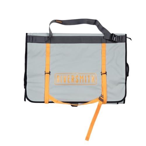 RiverSmith Fly Fishing Wader & Boot Bag – Gear-Roll Wader Bag with Changing Mat, Waterproof Pocket, Rod & Net Storage – Fly Fishing Gear Organizer – Gray Cadmium - color: Gray Cadmium
