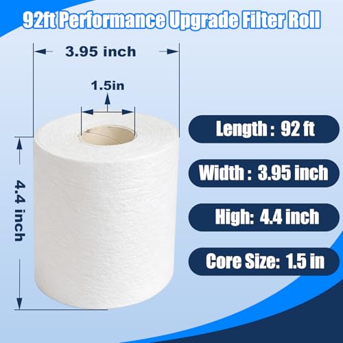 Replacement Fleece Roll Compatible with Red Reef 500, Aquarium Automatic Filter Media Roll for Saltwater & Reef Tanks, High-Density Mechanical Filtration, 1 Pack