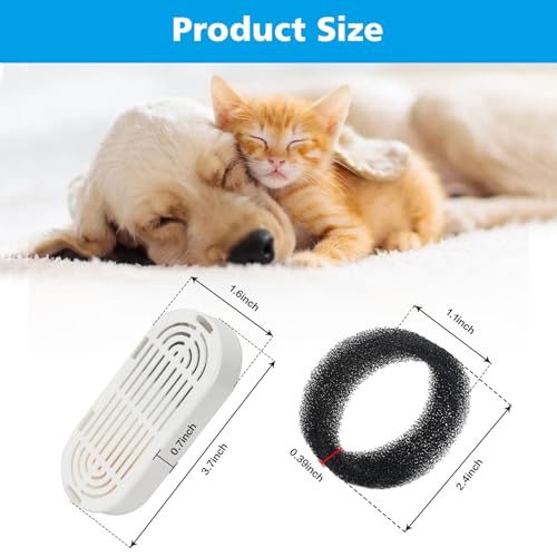 Cat Water Fountain Filter,Pet Fountain Filters Replacement for 3.2L/108oz Cat Drinking Fountain and 4L/134oz Stainless Steel Pet Water Fountain,Cat Fountain Filter Replacement with Pre-Filter Sponges
