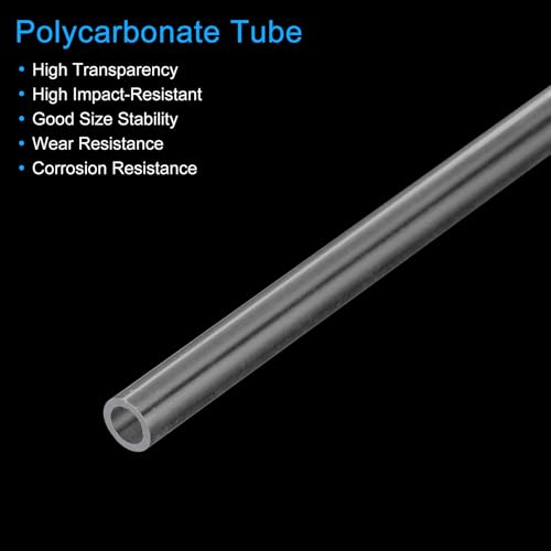 MECCANIXITY Plastic Pipe Rigid Polycarbonate Round Tube Clear 0.16"(4mm) ID 1/4"(6mm) OD 14"(350mm) High Impact for Lighting, Models, Water Plumbing - size: 0.16"IDx1/4"ODx14"
