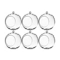 WGV Hanging Terrarium Globe, Width 8", Height 9", DIY Air Succulent Planter, Clear Glass Vase Orb with Flat Bottom, Candle Holder for Windowsill Outdoor Garden Decor, 6 Pieces Bulk - size: 8" Flat Bottom