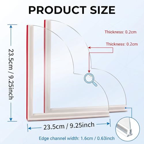 Silicone Shower Splash Guard, Clear, for Bathtub Corners, Washbasin Tubs, and Sinks, 2 Pack