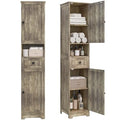 Tall Bathroom Cabinet,Storage Cabinet with 5 Shelves & 1 Drawer, with Adjustable Shelve, for Bathroom, Kitchen, Entryway, Living Room (Gray) - color: Grey
