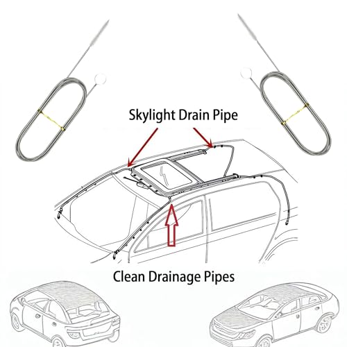 2PCS 60 Inch Ultra Long Stainless Steel Cleaning Brushes, Reusable Drainage Pipe Dredging Tools, Flexible Feed Pipe Brush for Automotive Drainage Outlets - color: For Cars