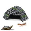 Small Turtle Basking Platform Climbing Ramp Shale Scape Step Ledge, Reptile Cave Hideout Aquarium Tank Accessories Decorations, Great for Reptiles, Amphibians, Leopard Gecko, Frogs - style: Small-4.7 * 4.5 * 2.6