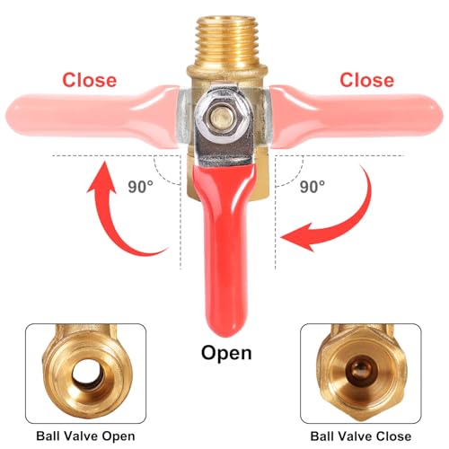 1/4 Inch Valve Npt Air Compressor Brass Heavy Duty Valve Male and Female Shut off Switch 1/4 NPT Thread Pipe Fitting (Male x Female 10PCS) - color: Male x Female 10PCS