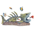 kathson Fish Tank Decorations Resin Shark Skeleton Aquarium Decor Reptile Tank Accessories Ornament Fish Bone Hideout for Shrimp Lizards Geckos Spiders - style: Shark Skeleton