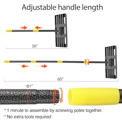 Lawn Leveling Rake, 17” x 10” Ground Plate Heavy Duty, Pull Behind Garden Landscape Grass Sand Dirt Yard Leveling Rake Levelawn Tool Steel Long Handle 60"