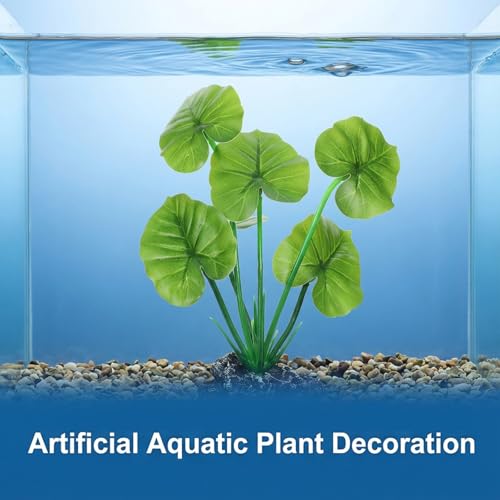2 Pack Aquarium Silk Aquarium Plants, Artificial Plastic Plant for Small Tank, Goldfish, Fish Hides (6 Inch)