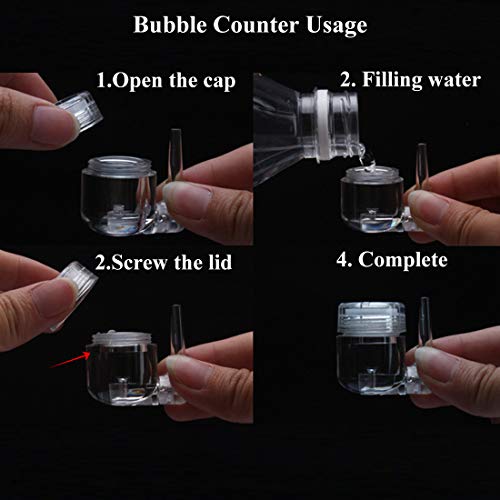 CO2 Diffuser 4- in-1 Function, Ultramicropore Atomization U-Shape Air Intake Bubble Counter Check Valve