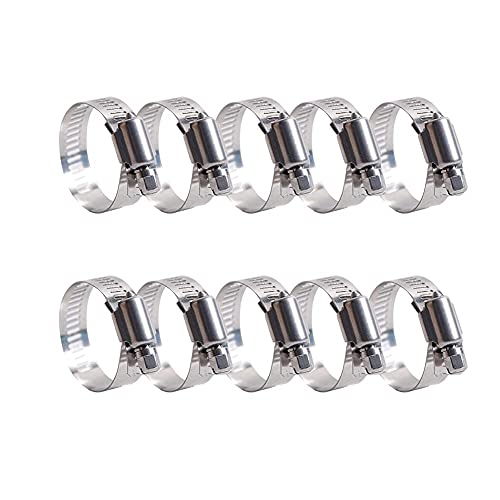 Quickun 10Pcs 3" Stainless Steel Hose Clamp Worm Gear Clamps Adjustable 2.56"-3.5"(65-89mm) Range, Fuel Line Clamp for Water Pipe, Hose Clips, Automative and Mechanical Application - size: 2.56"-3.50"