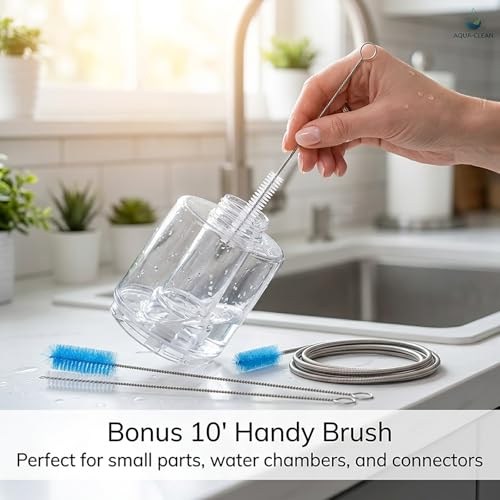 67" Flexible Drain Brush Set, Double Ended Long Hose Pipe Cleaner with 2 Pcs 8.2" Straw Cleaning Brushes, Nylon Tube Cleaner Tool for Refrigerator Defrost, Aquarium Filter, Sink Drain