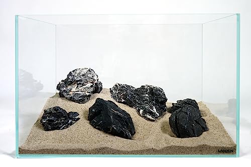 LANDEN Dark SEIRYU Stones Natural Rocks(17lbs, 3~11 inches,7-8pcs) for Aquarium, Paludarium, Terrariums, Landscaping Rocks, Decorative Aquarium Rocks - size: 08 Dark Seiryu Stones(3-11inch,17lbs)