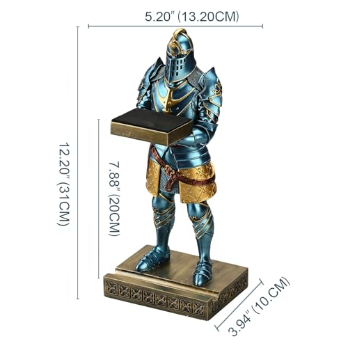 King's Guard Headphone Stand Watch Display Stand Jewelry Bracelet Necklace Holder Trays Towers Warrior Knight Mobile Phone Stand for Office & Home 12.20 Inch (Blue) - color: Blue
