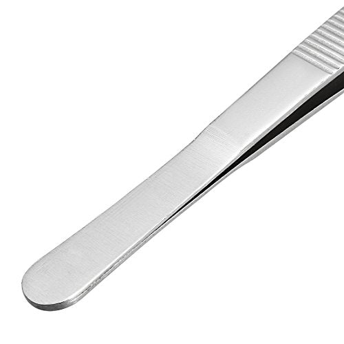 uxcell 5 Pcs 7-Inch Stainless Steel Straight Pointed Tweezers with Serrated Tip Daily Garden Tool - size: 7 Inch, Straight Pointed