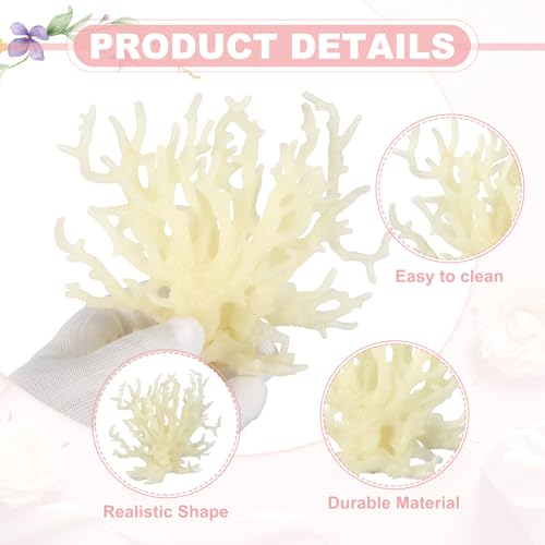 Aquarium Coral Decoration, Fish Tank Decorations Fish Tank Coral Ornaments, 5.9x2.2x4.7 Inch, (Glowing Beige, 1 Pcs), Intended for Aquarium Landscaping Decor - color: Glowing Beige, size: 5.9x2.2x4.7 Inch