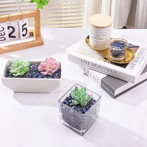 Crystals Chips Bulk Crushed Quartz Lapis Lazuli Stones 0.5 Lb/230g, Natural Irregular Shaped Healing Gravels Pebbles Decorative Stones for Fish Tank||Vase Filler|Succulent Plants Decor - color: Lapis Lazuli, size: 0.5 LB