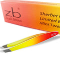 Zizzili Basics Mini Slant Tweezers - Best Tweezers for Eyebrow, Facial Hair Removal and your Precision Needs (Sherbet) - color: Sherbet