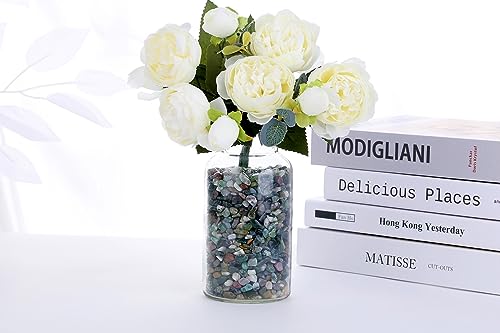 QINJIEJIE Aquatic Agate Crystals Chips Natural Stone Gravel Bulk Crushed Rocks Pieces Polished Quartz Stone 0.55Lbs Decorative Fish Tank Pebbles Vase Filler Irregular Shaped Tumbled Gemstone for Home - color: Aquatic Agate, size: 0.55 Pound