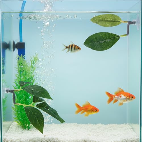 3 Pack Betta Leaf Hammock Plant Leaf Pad Betta Fish Pad Plastic Suction Cup Tank Accessories Aquarium Décor Improves Betta's Health by Simulating The Natural Habitat Spawning Grounds Breeding Bed