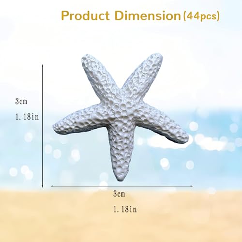 Artificial Resin Starfish Decoration - Perfect for Aquariums, Vases, Party Gardens - Starfish Pendant for Ocean Themed Shell Decorations 44 Warm White - color: Cream-coloured
