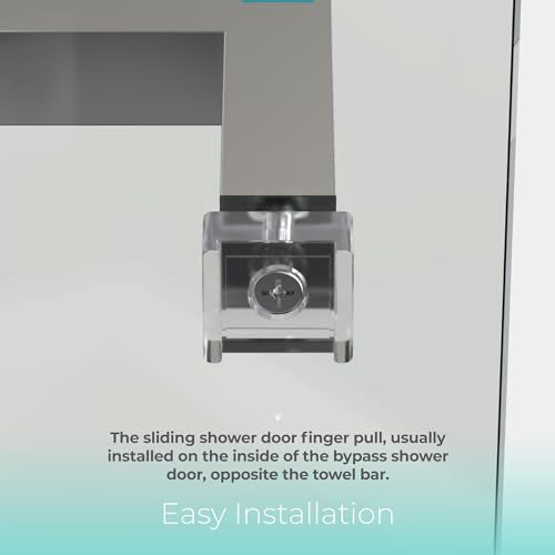Framed Sliding Shower Door Replacement Parts Compatible with Basco Alumax Shower Doors - Includes Finger Pull Handle, Towel Bar Bracket and Bottom Track for Showerdoor