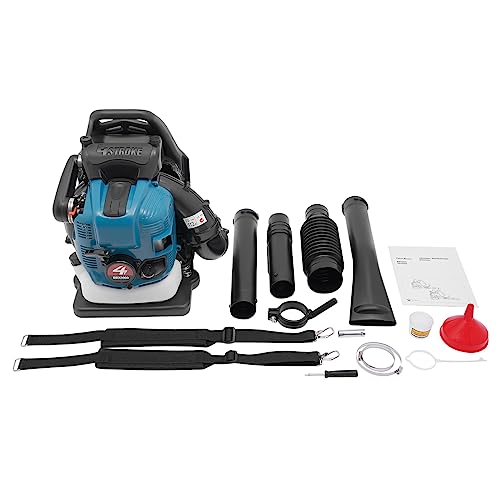 Backpack Leaf Blower 75.6CC 4 Stroke Backpack Gas Powered Leaf Blower with 1.9L Fuel Tank, Grass Lawn Blower Air Cooling Gasoline Blower for Sand, Gravel, Snow, Yard, Leafs