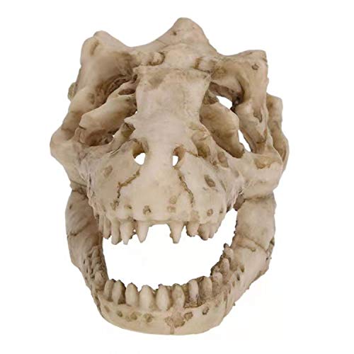 2Pcs Aquarium Decoration - Small Resin Dinosaur Skull Skeleton Fish Tank Cave Pet Reptile House Decoration
