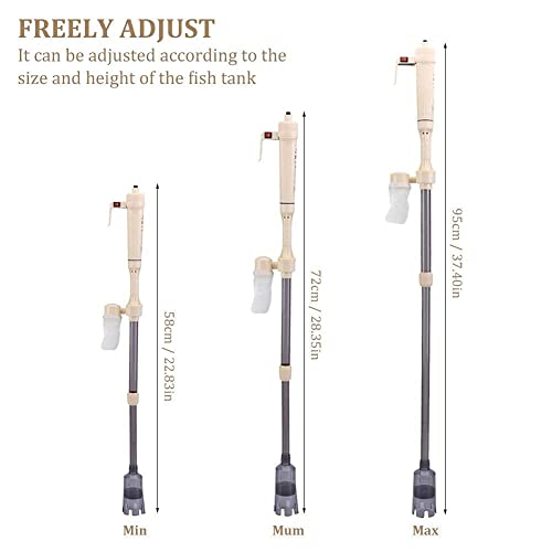 Aquarium Gravel Cleaner, Battery Powered Fish Washer Siphon Water Change Cleaning Tool for Aquarium Fish