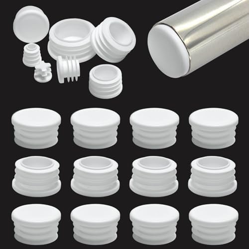 EASYEAH 1-3/8" (35mm) Plastic Hole Plugs White -Round Chair Leg Caps, Flush Mount Pipe Plugs, Tubing End Caps for Metal&Wood Legs Tube, Outdoor Furniture Feet caps & Table Plastic Plugs, 4 PCS - color: White, size: 4 PCS,1-3/8"