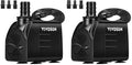 VIVOSUN 660GPH Submersible Water Pump, 2500L/H 35W aquarium pump, Ultra Quiet Fountain Pump with 8.2ft/2.5m High Lift for Fish Tank, Pond, Aquarium, Statuary, Hydroponics (Pack of 2) - size: 660GPH (Pack of 2)