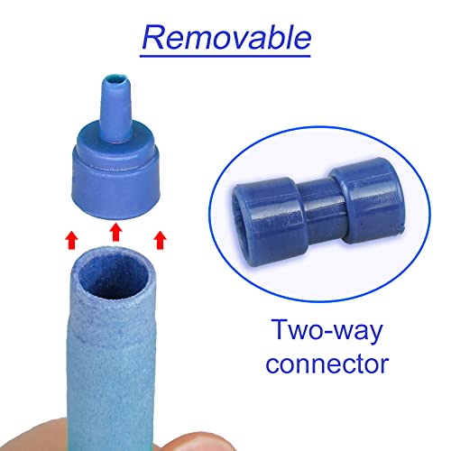 WishLotus 2 Pieces Length Aquarium Air Stone Bubble Wall with Suction Cups, Fish Tank Bubbler Air Bar Tube Bubble Release Diffuser Bar for Fish Tank Air Pump (Blue) - color: Blue