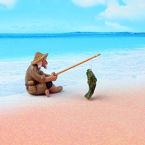 Aquariums Fisherman Decorations Fish Tanks Sinkable Landscapes Aquatics-Pet Fishtank Model Figure Shrimp Hideout-Shelter
