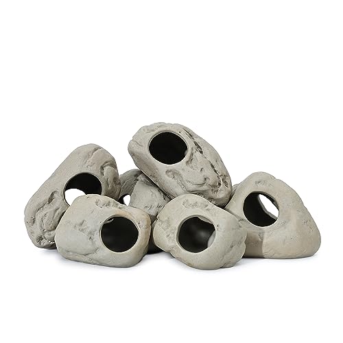 ALEGI Aquarium Rock Cave Decor for Shrimp Cichlid Hiding Breeding (Set 8) - style: Set 8