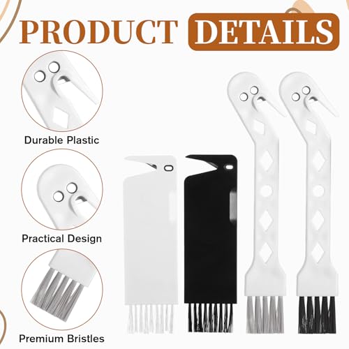 4 PCS Handheld Vacuum Cleaner Brush, Universal Dust Brush, 2 in 1 Vacuum Roller Cleaning Tool for Sweeping Robot - color: Black+white