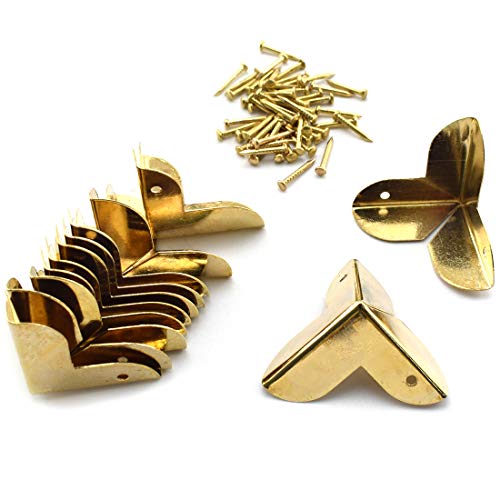 SDTC Tech 12-Pack Mini Jewelry Box Corner Protectors Metal Edge Guard Cover - Gold - color: Gold
