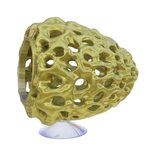 Garneck Shrimp Dome Hide: Shrimp Hides for Aquarium - Betta Fish Hideout with Suction Cup - Fish Tank Habitat Ornament Accessories - Aquarium Hiding Decor Golden - color: Golden