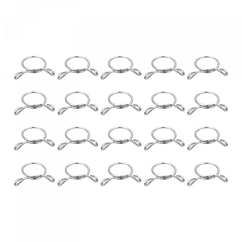uxcell Fuel Line Hose Clips, 20pcs 18mm ID Fit 19.5-20mm OD Hose 304 Stainless Steel Water Pipe Air Tubing Spring Hose Clamps for Motorcycle Scooter - size: 18mm